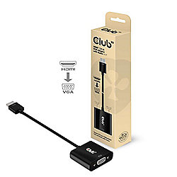 Club 3D HDMI 1.4 auf VGA Adapter mit Audio Stecker/Buchse aktiv St./Bu. schwarz