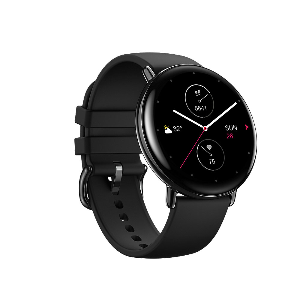 Zepp E Smartwatch rund GPS Onyx schwarz Elastomer-Armband