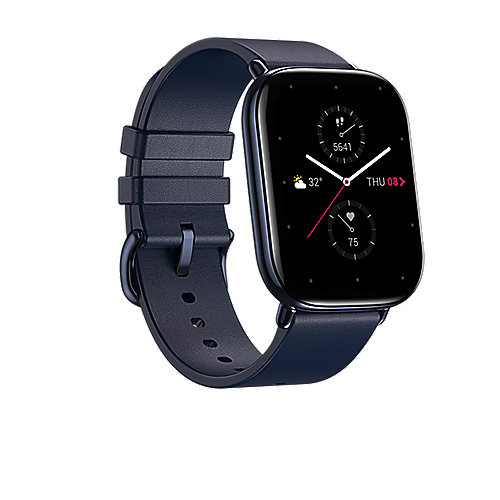 Zepp E Smartwatch eckig Deep Sea Blue Leder-Armband