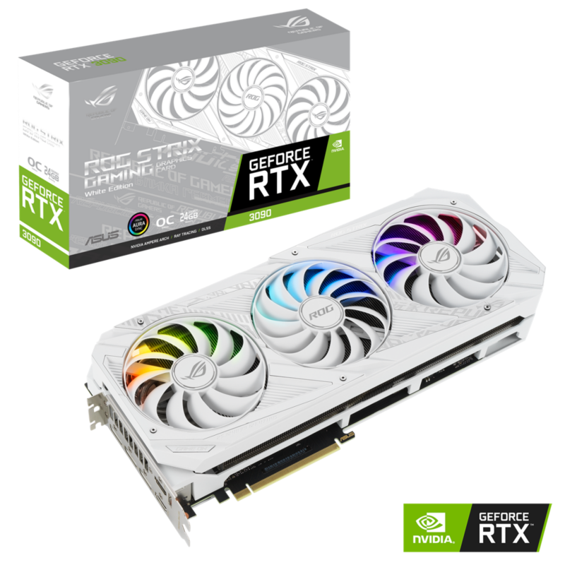 Asus  ROG Strix GeForce RTX 3090 Gaming OC White, 24GB GDDR6X, 2xHDMI, 3xDP | 04711081002635