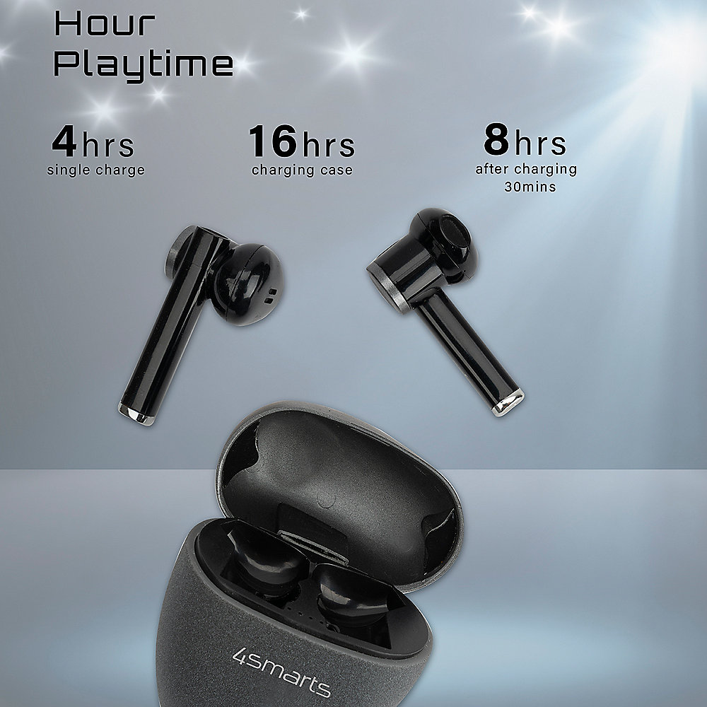 4smarts In-Ear Stereo TWS Bluetooth Kopfhörer Pebble schwarz