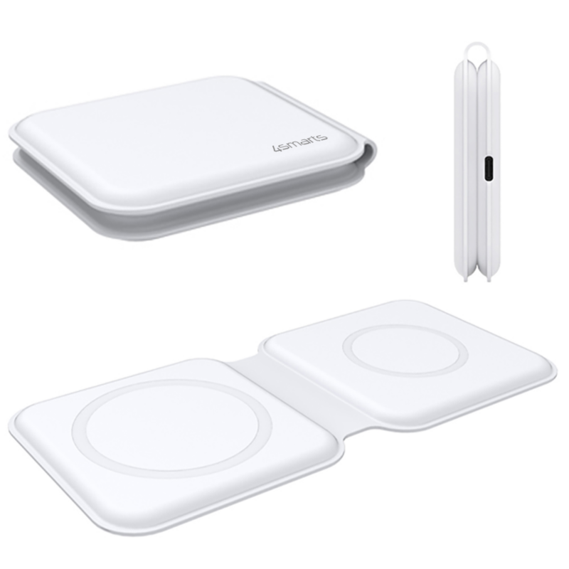 4Smarts  Wireless Ladestation UltiMAG DuoFold 15W USB-C weiß | 04250774954436