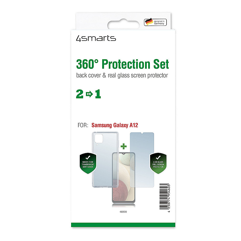 4smarts 360° Protection Set für Samsung Galaxy A12, transparent