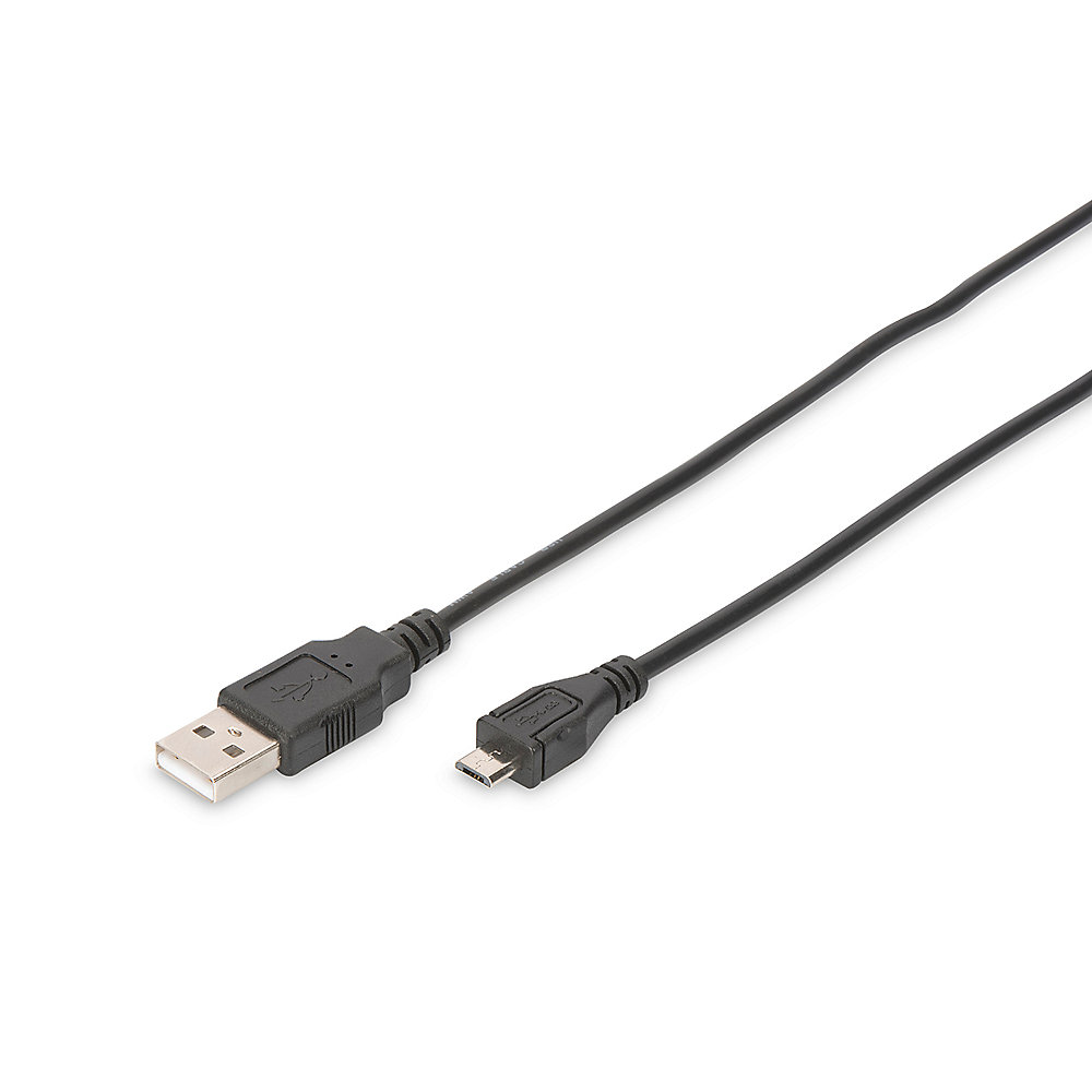 DIGITUS USB 2.0 Anschlusskabel 1,8m Typ A -micro B St/St, schwarz