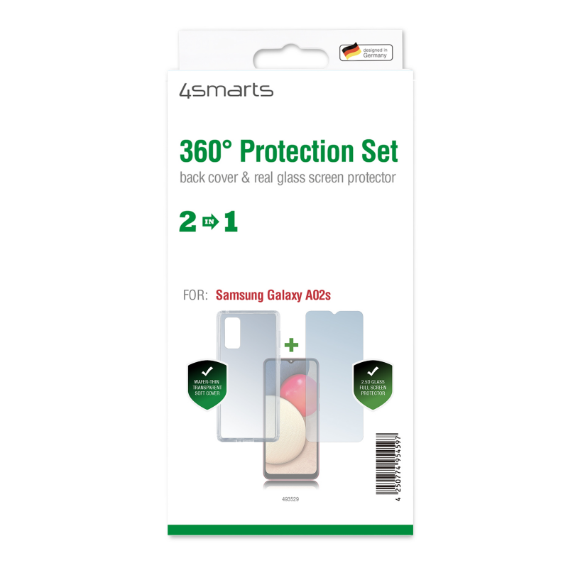 4Smarts  360° Protection Set für Samsung Galaxy A20s, transparent | 04250774954597