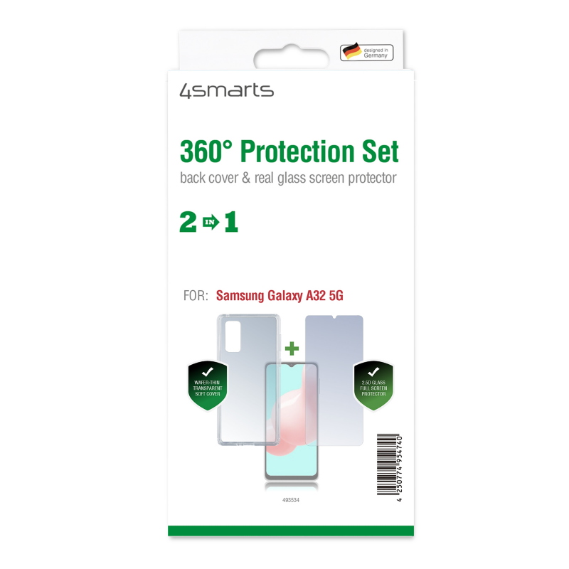 4Smarts  360° Protection Set für Samsung Galaxy A32 5G, transparent | 04250774954740