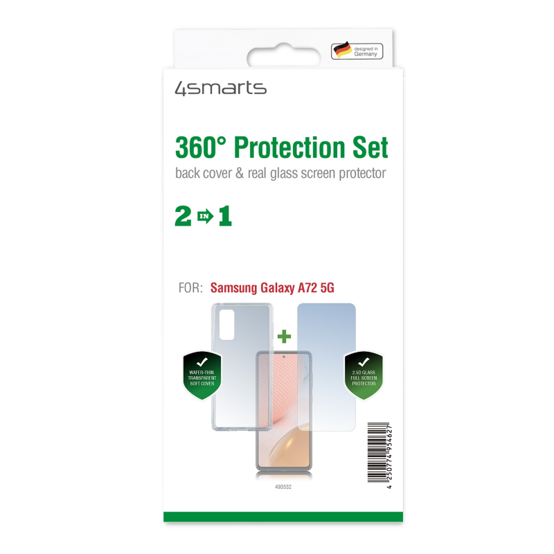 4Smarts  360° Protection Set für Samsung Galaxy A72 5G, transparent | 04250774954627