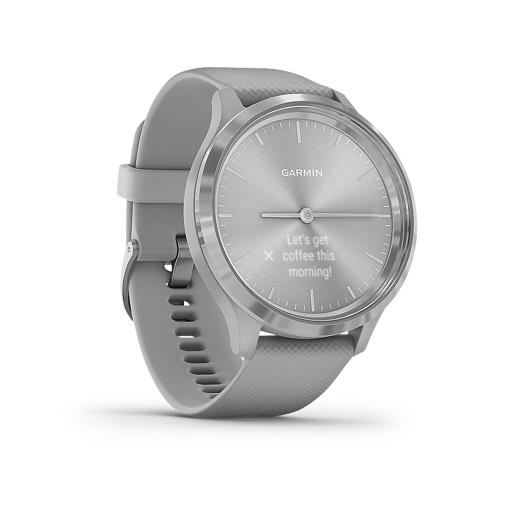 Garmin vivomove 3 Hybrid-Smartwatch Hellgrau/Silber OLED