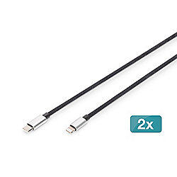 Daten-/Ladekabel, Lightning-USB-C&trade;, MFI, 1m, 2er-Pack