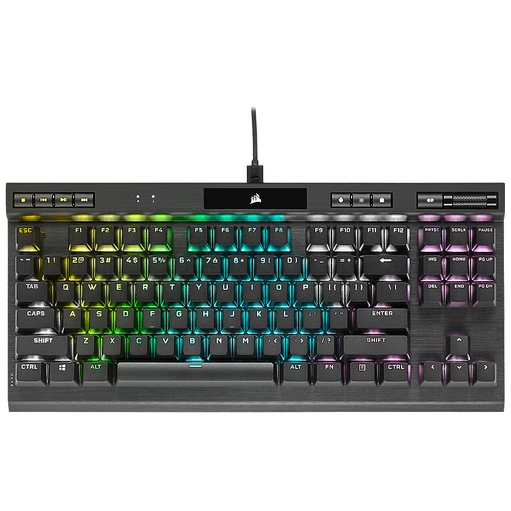 Corsair K70 RGB TKL Mechanische Kabelgebundene Gaming Tastatur Cherry MX Speed