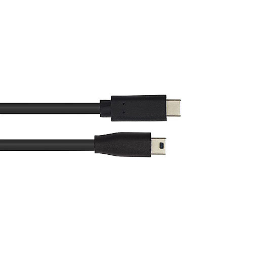 Good Connections Anschlusskabel 0,15m USB 2.0 USB-C zu USB 2.0 Mini-B schwarz