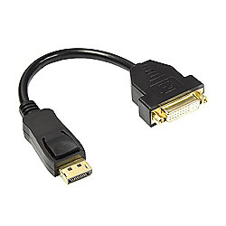 Good Connections Adapterkabel DisplayPort 1.2 St./ DVI-I 24+5 Bu. schwarz 0,2m
