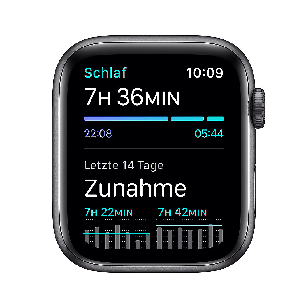 Apple Watch SE GPS 44mm Aluminiumgehäuse Space Grau Sportarmband Schwarz