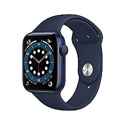 Apple Watch Series 6 GPS 44mm Aluminiumgeh&auml;use Blau Sportarmband Dunkelmarine