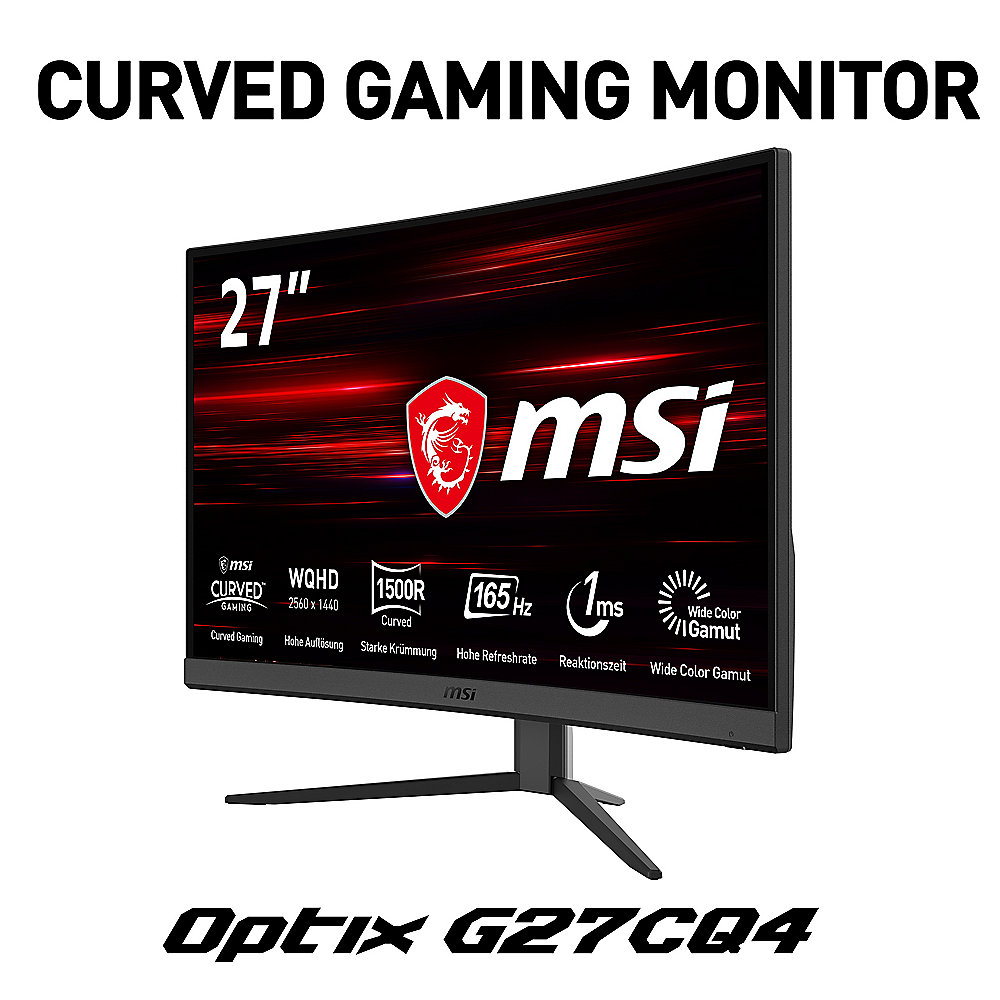 MSI Optix G27CQ4 68,8cm (27") WQHD Gaming-Monitor DP/HDMI FreeSync 165Hz 1ms