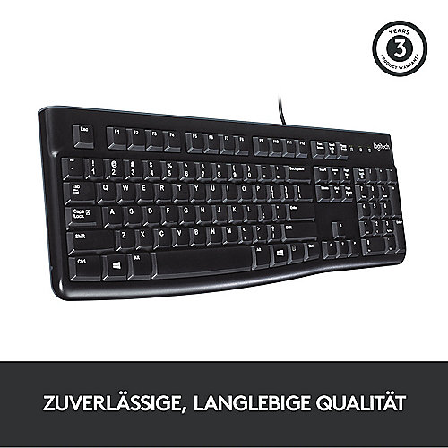Logitech K120 Kabelgebundene Tastatur Schwarz Bulk