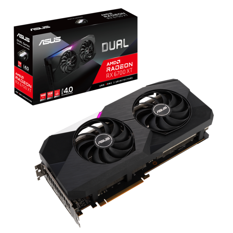 Asus  AMD Radeon RX 6700 XT Dual Grafikkarte 12GB GDDR6 3xDP/HDMI | 04711081148173