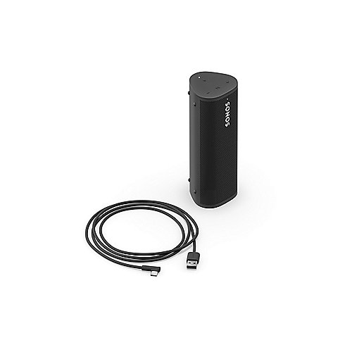 Sonos Roam schwarz mobiler Smart Speaker, integrierte Sprachsteuerung, mit Akku