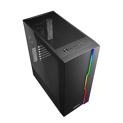 Sharkoon RGB Slider Midi-Tower ATX Gaming Gehäuse RGB LED, Seitenfenster Schwarz