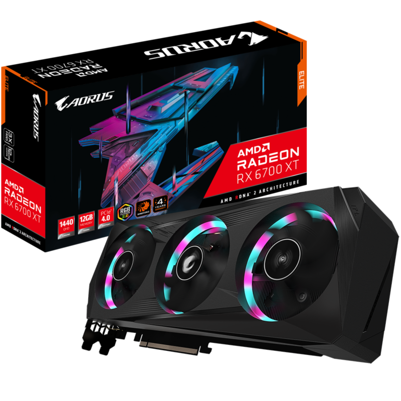 Gigabyte  AORUS AMD Radeon RX 6700 XT Elite 12GB GDDR6 Grafikkarte 2xHDMI/2xDP | 04719331308704