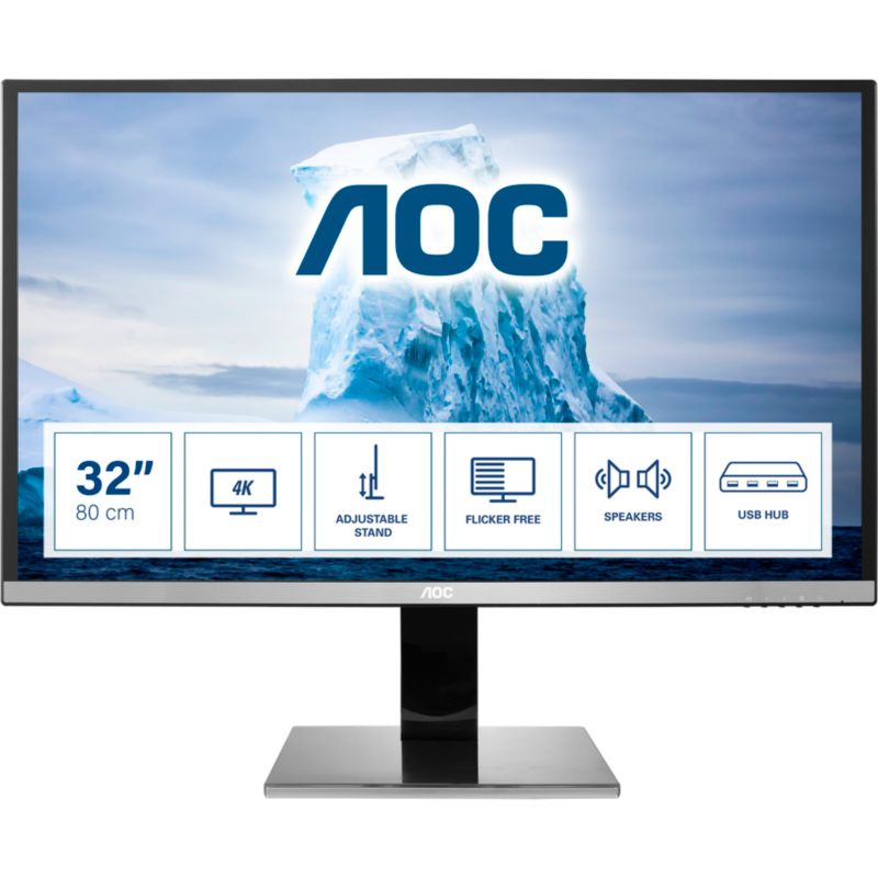 AOC  U3277Pwqu 80cm (31,5″) 4K Monitor 16:9 VGA/DVI/HDMI/DP Pivot HV | 04038986185783