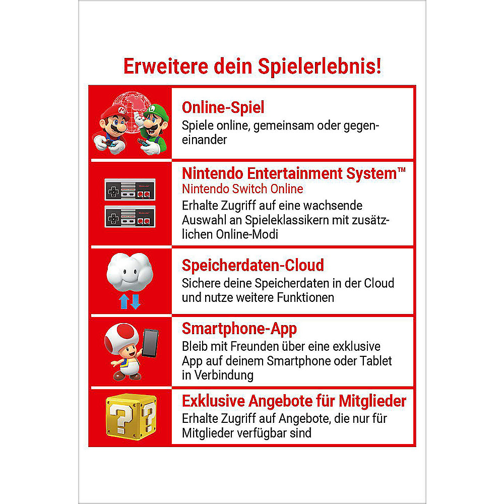 Nintendo Switch Mitgliedschaft 12 Monate 19,99 EUR DE