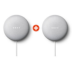Google Nest Mini Kreide - Smarter Lautsprecher mit Sprachsteuerung 2er Set