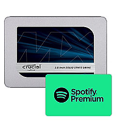 Crucial MX500 SATA SSD 1 TB 3D NAND TLC 2.5zoll inkl. Spotify Premium 30&euro;