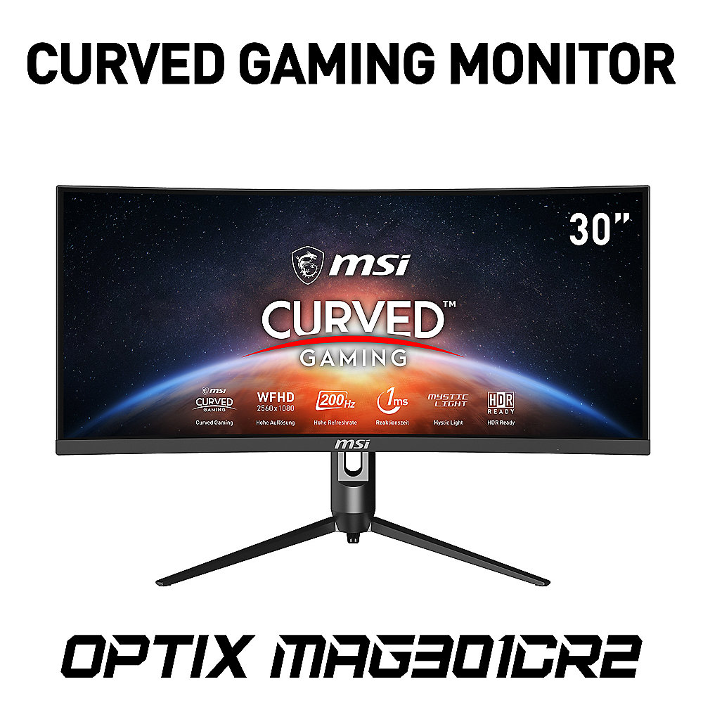 MSI Optix MAG301CR2DE 73,66cm (29,5") UWFHD Gaming HDMI/DP/USB-C FreeSync 200Hz