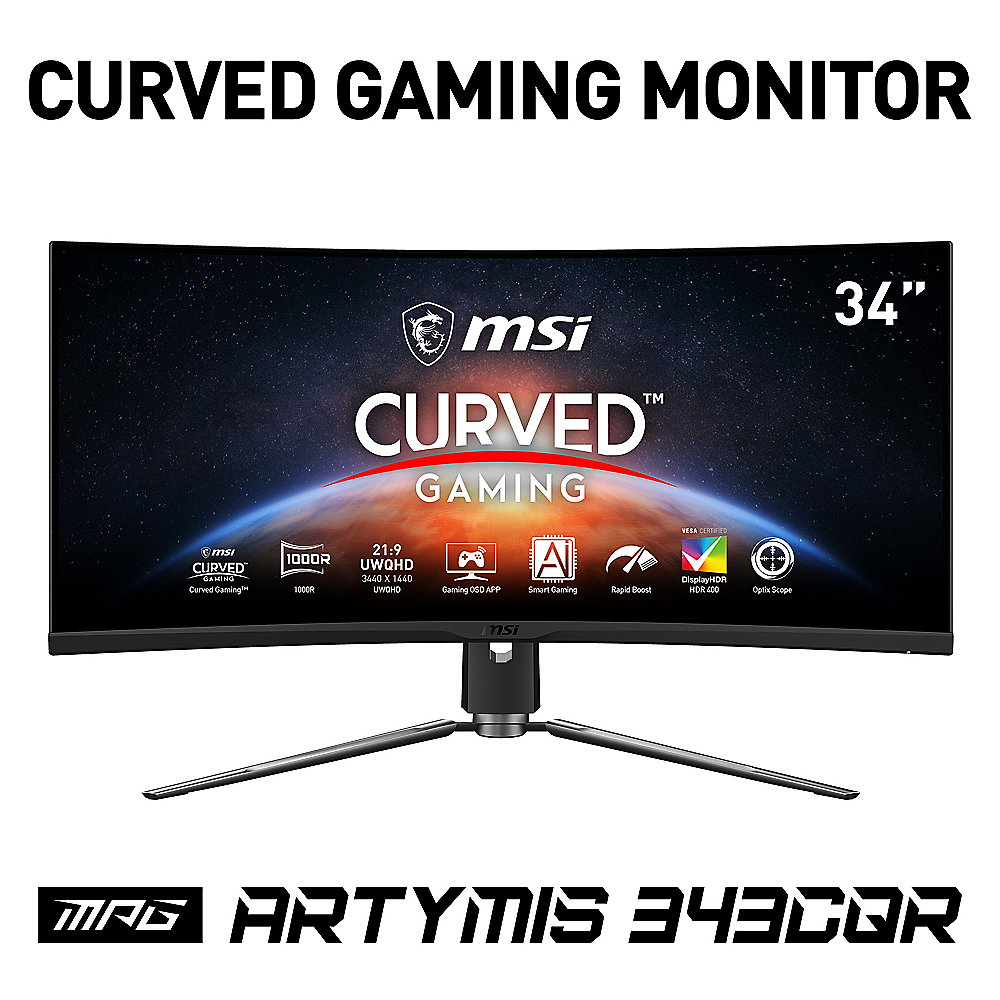 MSI MPG ARTYMIS 343CQRDE 86,4cm (34") UWQHD VA Gaming Monitor HDMI/DP/USB-C