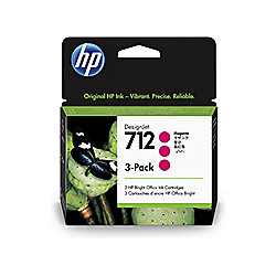 HP 712 3er-Pack magenta DesignJet Druckerpatronen 3ED78A, 29 ml