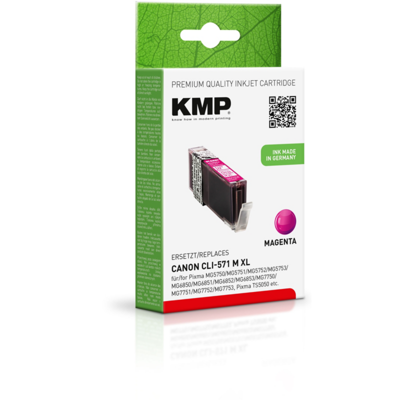 KMP  Tintenpatrone Magenta ersetzt Canon CLI-571M XL (0333C001) | 04011324156966