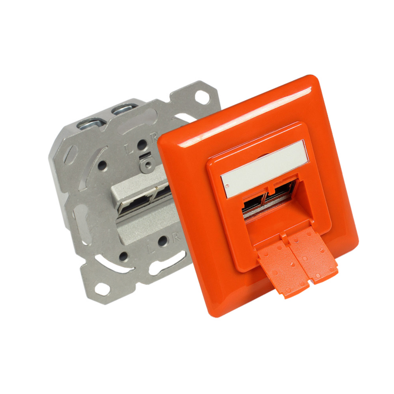 Good Connections  Netzwerkdose CAT6A, 2x RJ45 Unterputz geschirmt reinorange | 04014619769735