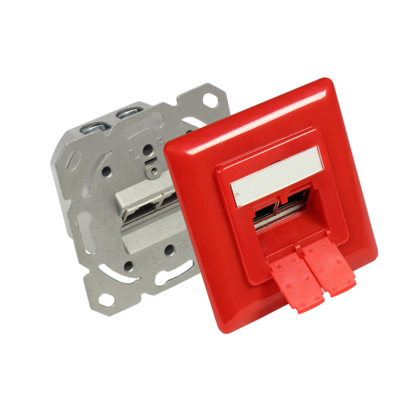 Good Connections  Netzwerkdose CAT6A, 2x RJ45 Unterputz geschirmt verkehrsrot | 04014619769728