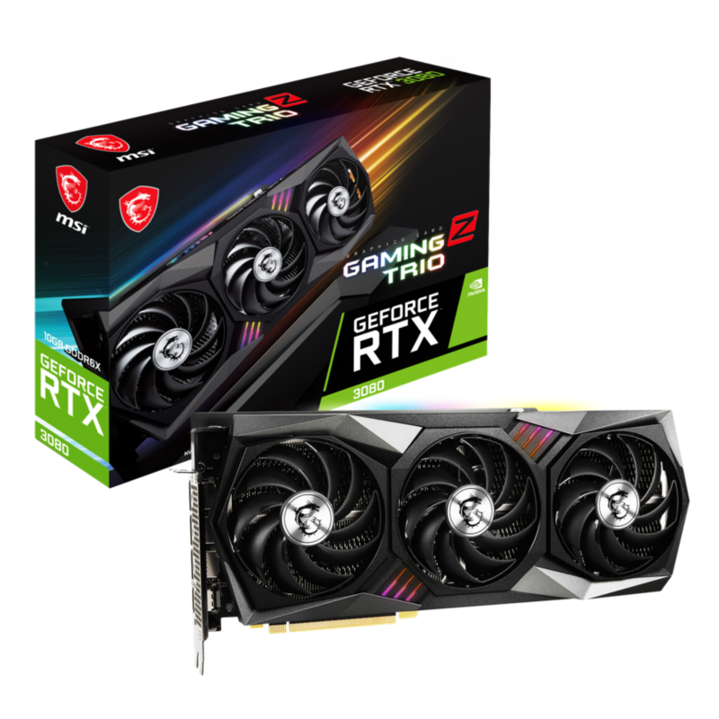 MSI  GeForce RTX 3080 Gaming Z Trio 10GB LHR GDDR6X Grafikkarte 3xDP/HDMI | 04719072852160