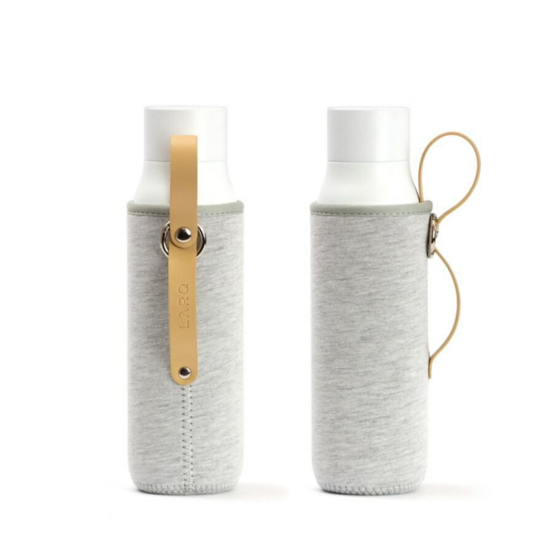 LARQ Inc. LARQ Bottle Large Limited Edition Sleeve – Heather Grey Neoprenhülle mit Leder | 01230000028196