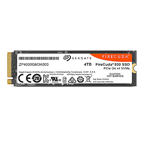 Seagate FireCuda 530 SSD 4 TB PCIe NVMe 4.0 x4 - M.2 2280 3D NAND TLC