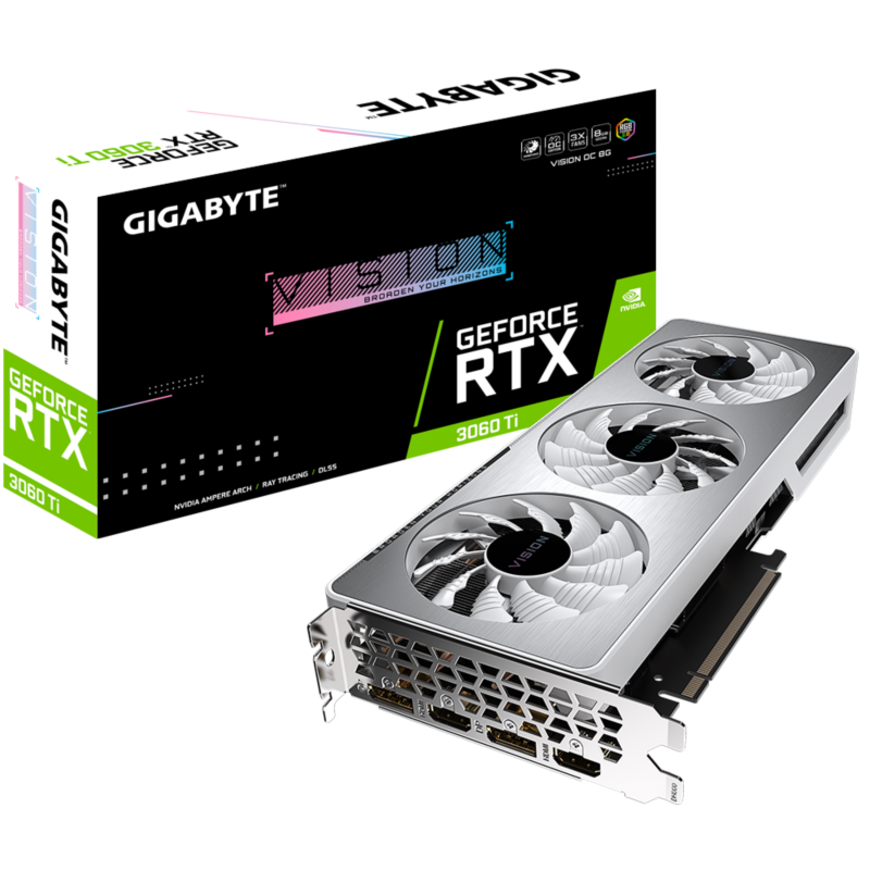 Gigabyte  GeForce RTX 3060Ti Vision OC R2.0 8GB GDDR6 Grafikkarte 2xHDMI, 2xDP | 04719331309466