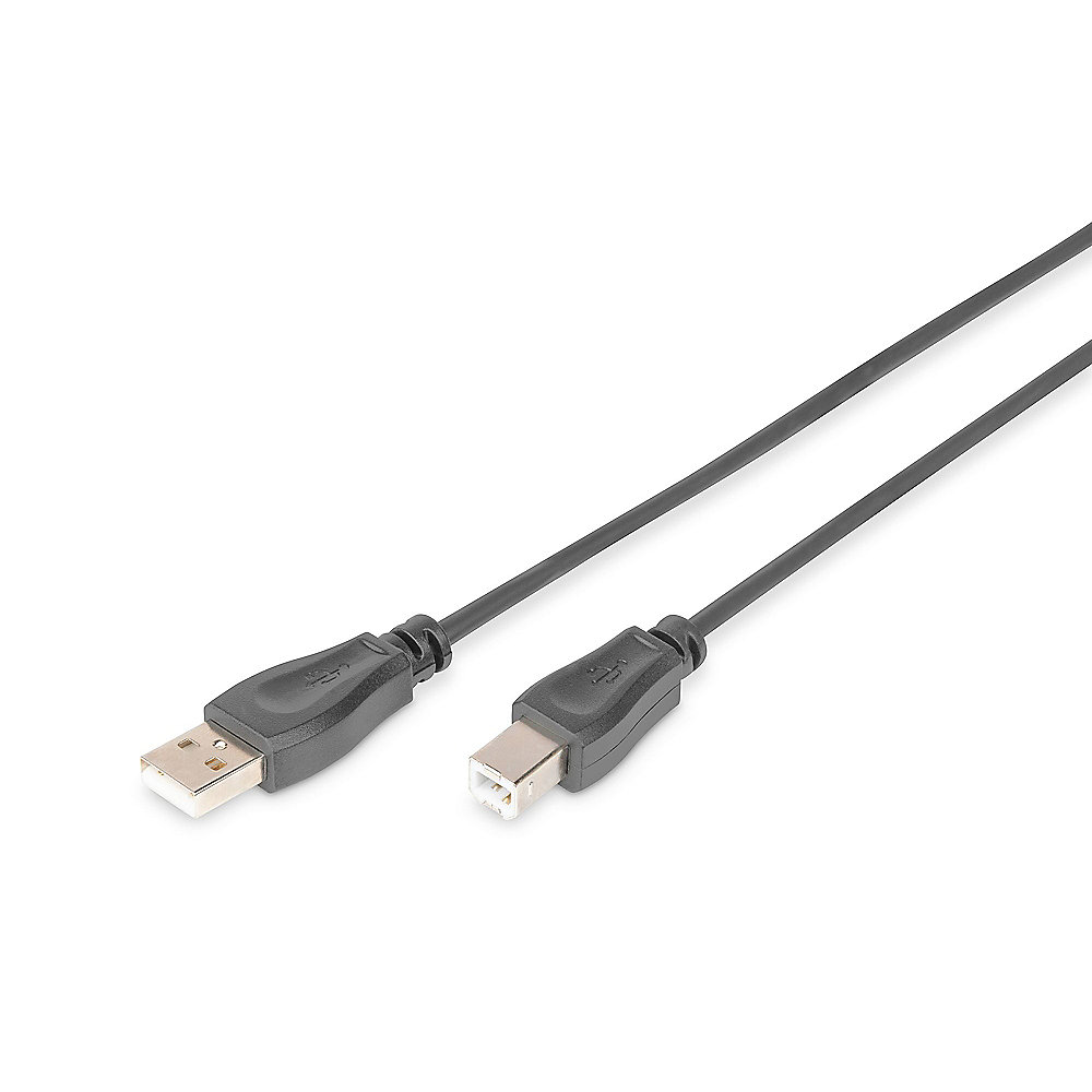 DIGITUS USB 2.0 Anschlusskabel, Typ A - B St/St, 0.5m, schwarz