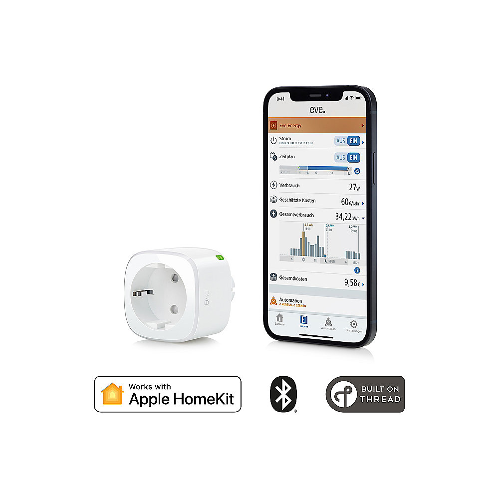 Apple HomePod mini spacegrau + Eve Energy 2er Pack - Smarte Steckdose mit Thread