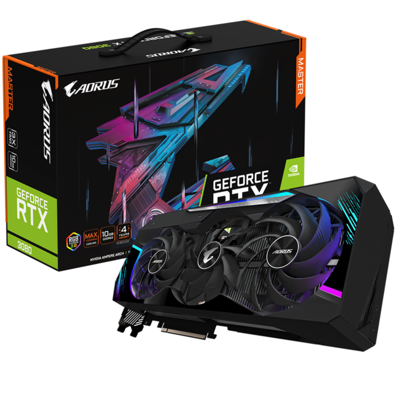 Gigabyte  AORUS GeForce RTX 3080 Master R3.0 10GB GDDR6X Grafikkarte 3xHDMI, 3xDP | 04719331309657