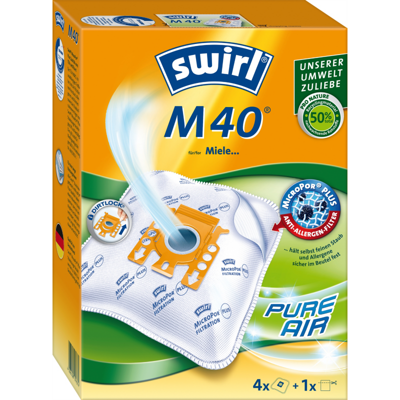 Swirl  M 40 MicroPor Plus AirSpace Staubsaugerbeutel (4er Pack) | 04006508179374
