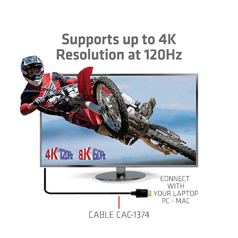 Club 3D High Speed HDMI Kabel 4K120Hz 8K/60Hz St./St. 4m