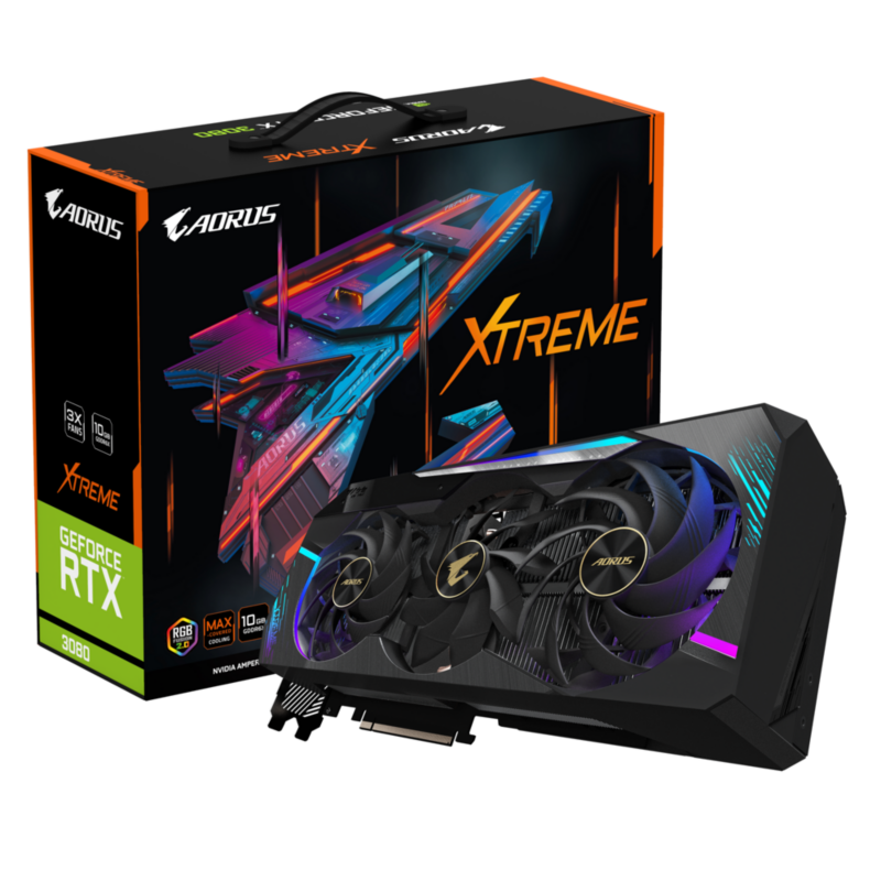 Gigabyte  AORUS GeForce RTX 3080 Xtreme R2.0 10GB GDDR6X Grafikkarte 3xHDMI, 3xDP | 04719331309442