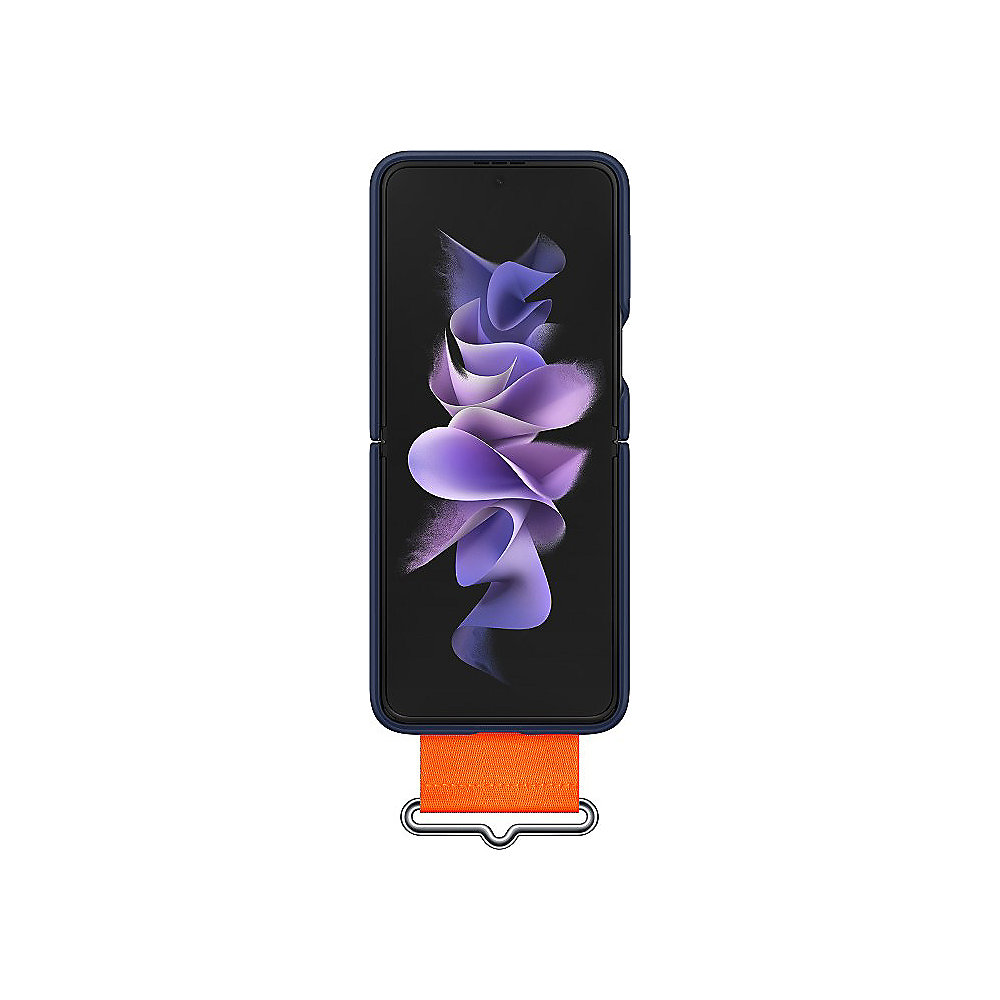 Samsung Silicone Cover mit Strap EF-GF711 für das Galaxy Z Flip3 5G Navy