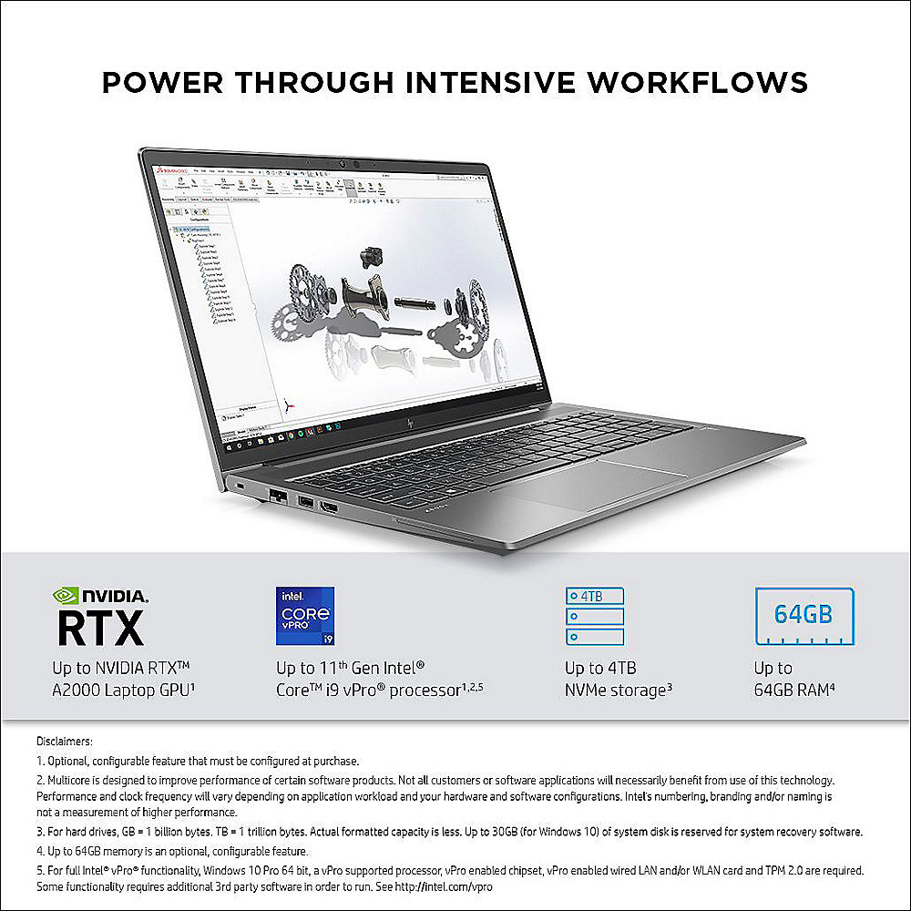HP ZBook Power G8 313S1EA i7-11800H 8GB/256GB SSD 15" FHD T600 W10P WS