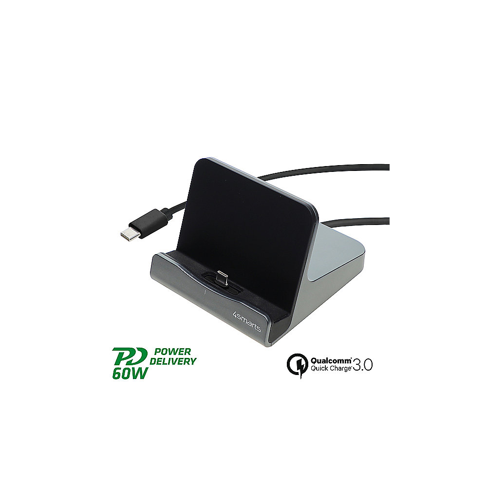 4smarts Tablet Ladestation VoltDock USB-C 60W gunmetal