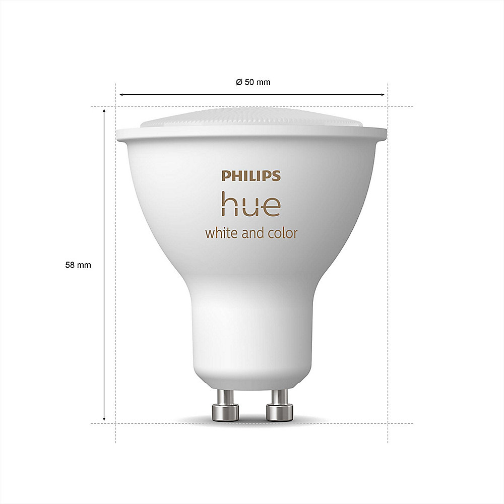 Philips Hue White &amp; Col. Amb. GU10 Dreierpack Starterset inkl. Dimmschalter