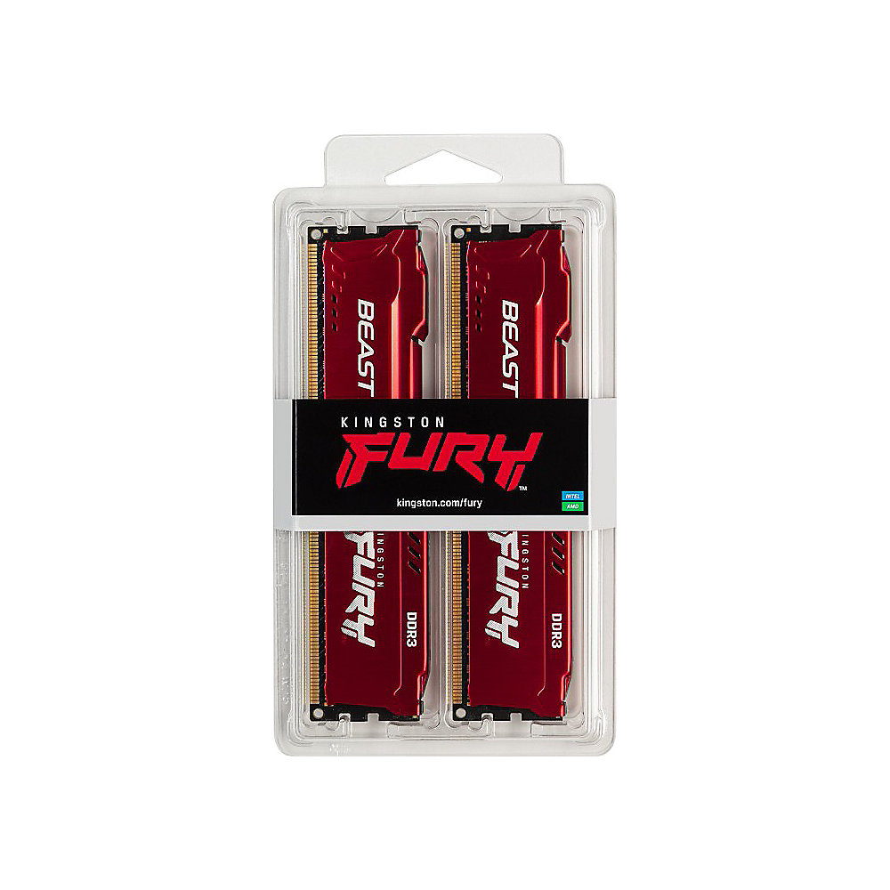 8GB (2x4GB) KINGSTON FURY Beast rot DDR3-1600 CL10 RAM Gaming Arbeitssp. Kit