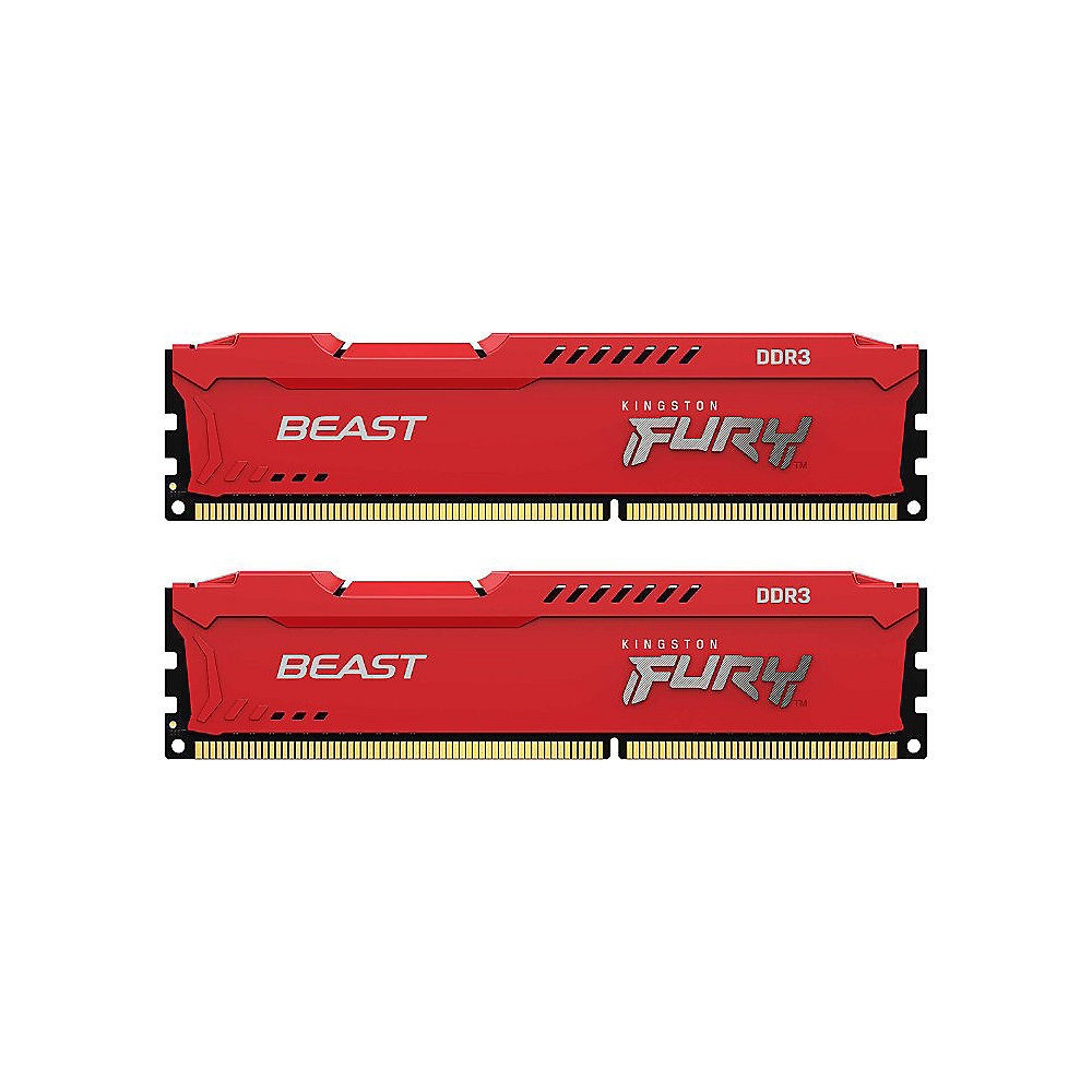 8GB (2x4GB) KINGSTON FURY Beast rot DDR3-1600 CL10 RAM Gaming Arbeitssp. Kit